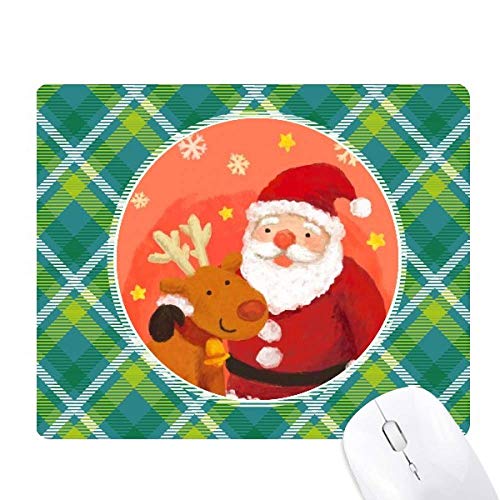 Tapis de souris pixel grille verte Père Noël flocon tapis de bureau gaming