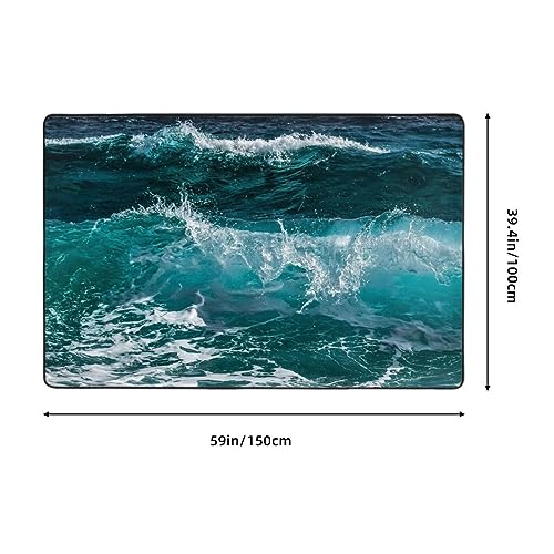 Tapis doux grand modèle salon chambre avec imprimé eau de mer durable