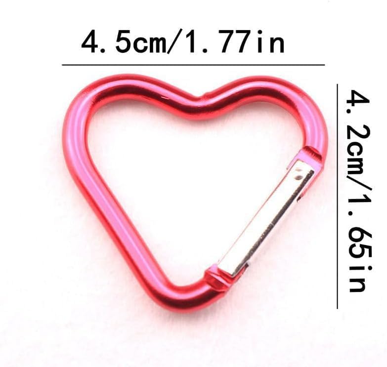 Carabiner Clip, Heart Shaped Climbing Buckle, Aluminum Alloy Heavy Duty Keyring Hook for Camping Fishing Hiking Traveling Aluminum Key Chain Clip Accessories - Image 5