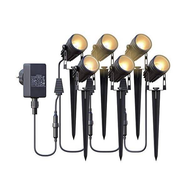 Azhien Gartenbeleuchtung, Gartenstrahler LED mit Erdspieß,IP65