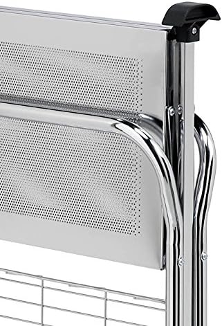 Miniatura 5 de Honey-Can-Do CRT-01703 Carrito plegable de lujo, cromado, 2 niveles