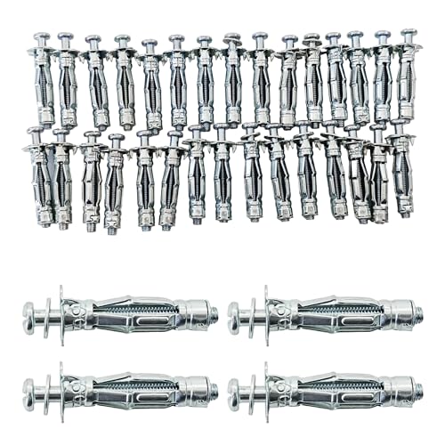 30Pcs Zinc Plated Steel Hollow Drive Wall Anchors