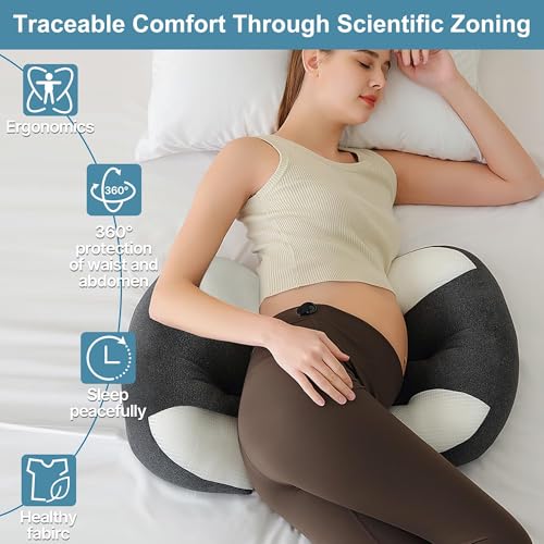 Comfortable Maternity Pillow for Pregnant Women - Side Sleeping, Back Pain Relief