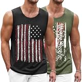 COOFANDY Mens American Flag Tank Top Independence...