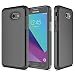 Galaxy J3 Emerge Case, Galaxy Express Prime 2 Case, ATUS - Hybrid Dual Layer Hard Cover Silicone Case With Stylus Pen (Black/Black)