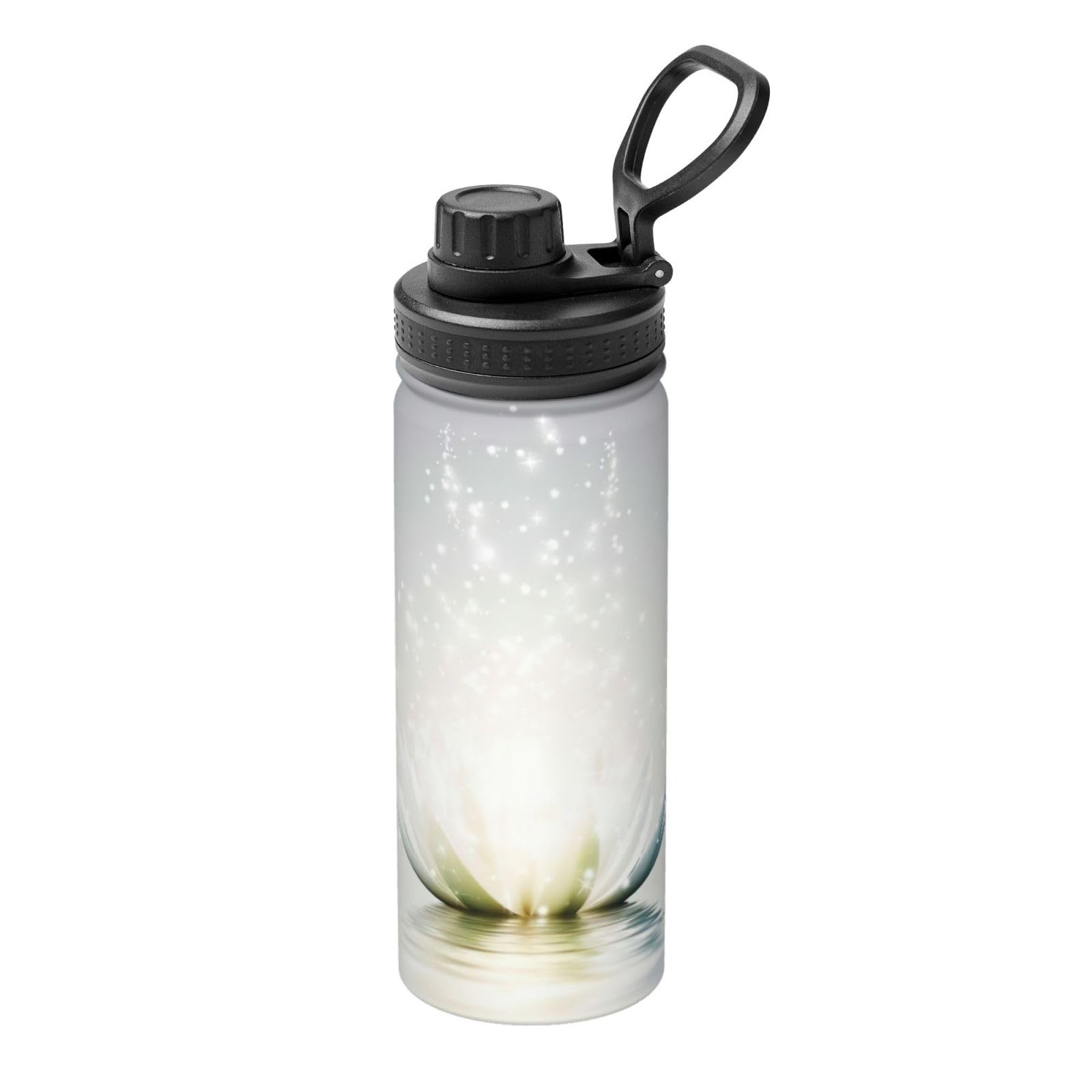 Kfjghhl Insulated Stainless Lotus Petals Steel Water Bottle For Sport Gym Travel Leak Camping Hiking Hydration