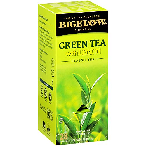 Image of Bigelow Green Tea with Lemon Tea Bags 28-Count Box (Pack of 1) Green Tea Bags with Lemon Peel and Natural Flavors Rich in Antioxidants