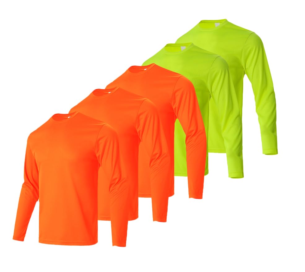 Yasumond UPF50+ T-Shirts Pack Breathable Quick Dry Athletic Classic Long Sleeve Crew Neck Sun Protection Tee Shirt for Men