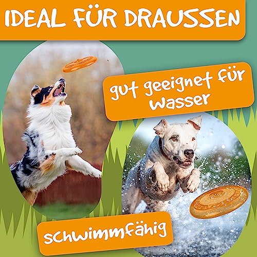 rootsnoot Frisbee FÜR Hunde | weich und super stabil | schwimmfähig | besonders Zahn - schonend | SCHADSTOFF FREI (NEON - Orange)