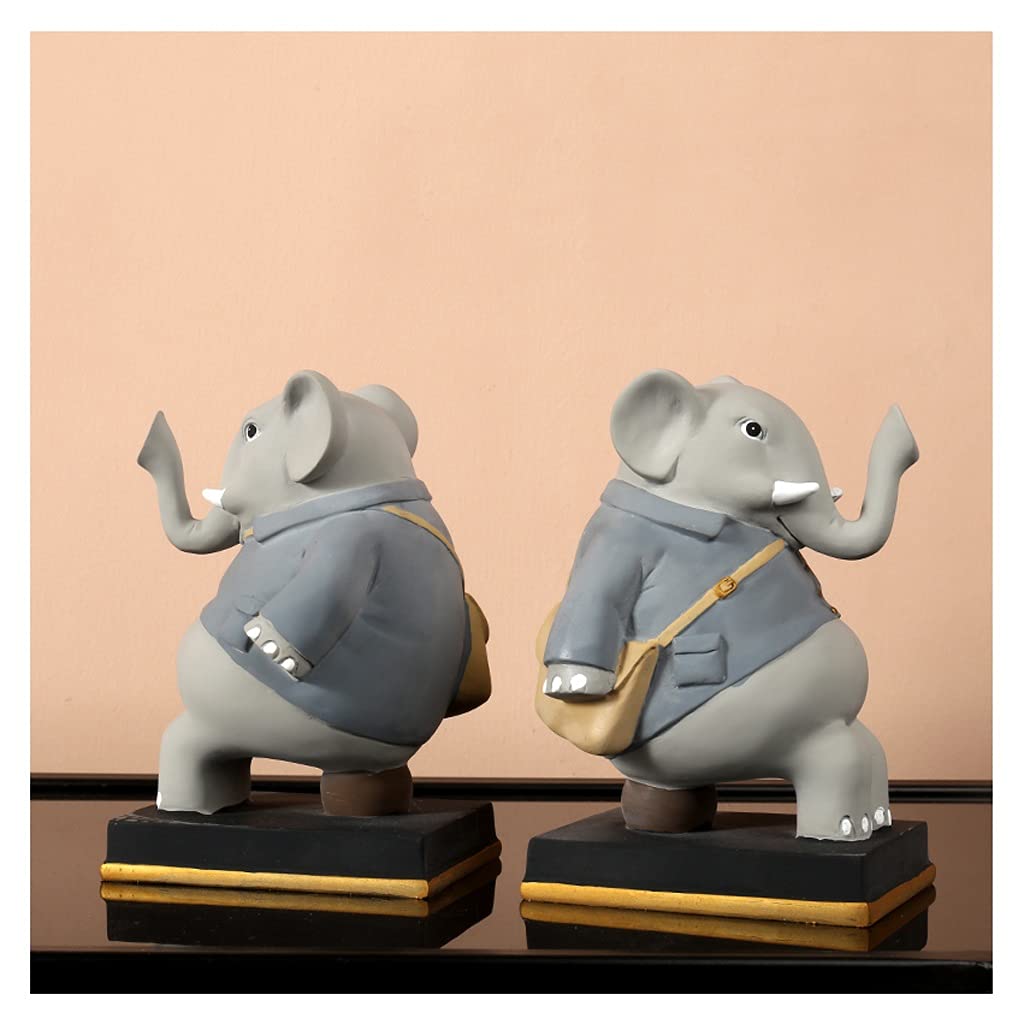 Sujetalibros de estatua de elefante en resina fina para salones exclusivos