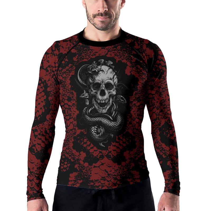 Snake Long Sleeve Jiu Jitsu Rash Guard for Men Baselayer Performance Compression Fightwear MMA BJJ Grappling4