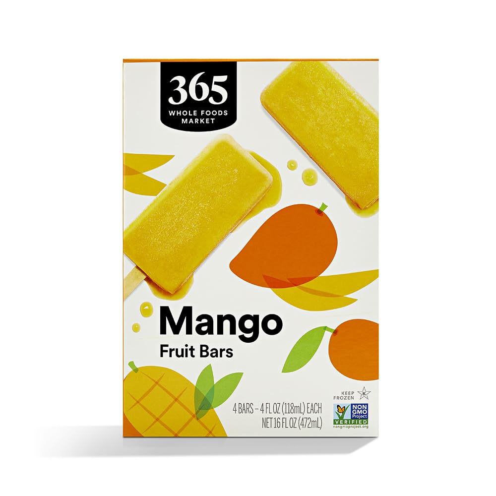 365 by Whole Foods Market, Mango Fruit Bars, 4 Fl Oz, 4 Count, (Frozen)