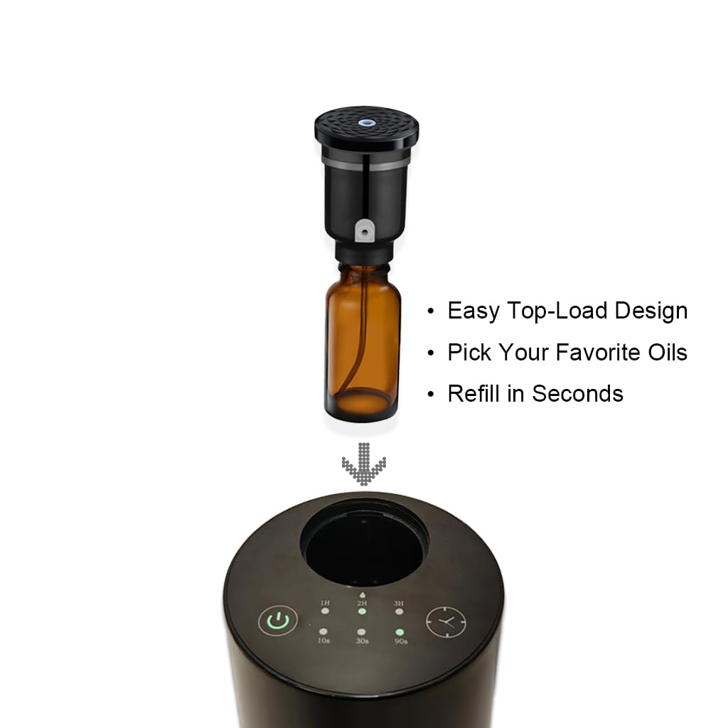 Difusor de aceite esencial sin agua con capacidad de 20 ml, difusores inalámbricos con 3 niveles de niebla y temporizadores para el hogar, el coche y la oficina