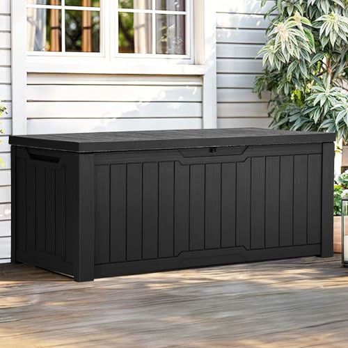 YITAHOME Outdoor Storage Box, 120 Gallon Waterproof Deck Box for Garden Tools, Patio Cushions, and Pool Accessories, Lockable, Easy Assembly, Versatil
