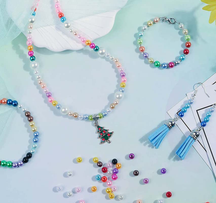 Image of DIY Crafts 200 Pcs, Mix Sizes, Pearl Bead, Multicolor Pearls Beads Loose Pearls with Holes for Jewelry Making, Small Pearl Filler Beads for Crafting Bracelet Necklace Earri (200 Pcs, Mix Sizes)