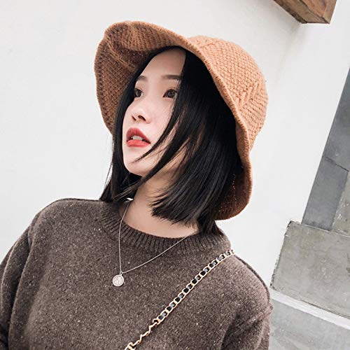 Bonnet tricoté feuille de lotus au style féminin et sauvage unique
