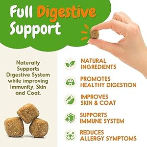 Probiotics for Dogs – Digestive Enzymes for Gut Health, Diarrhea & Bowel Support, Seasonal Allergies, Dog Supplement for Pet Immune System, Dog Vitamin – 120 Soft Chews – Chicken