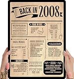 Elbeffekt Holzbild: Alte Zeitung - Geschenk Geburtstag - personalisierbar zum Hinstellen/Aufhängen optional beleuchtet, Geburtstags Geschenke - persönliches Geschenk… (18 Geburtstag - 2008)