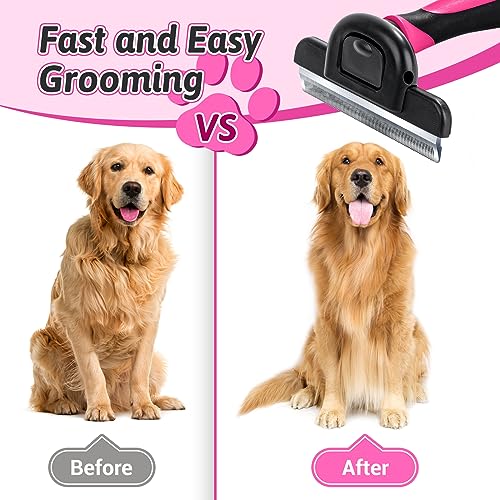 Image of MIU COLOR Long Hair Pet Grooming Brush for Medium & Large Dogs & Cats,Pink
