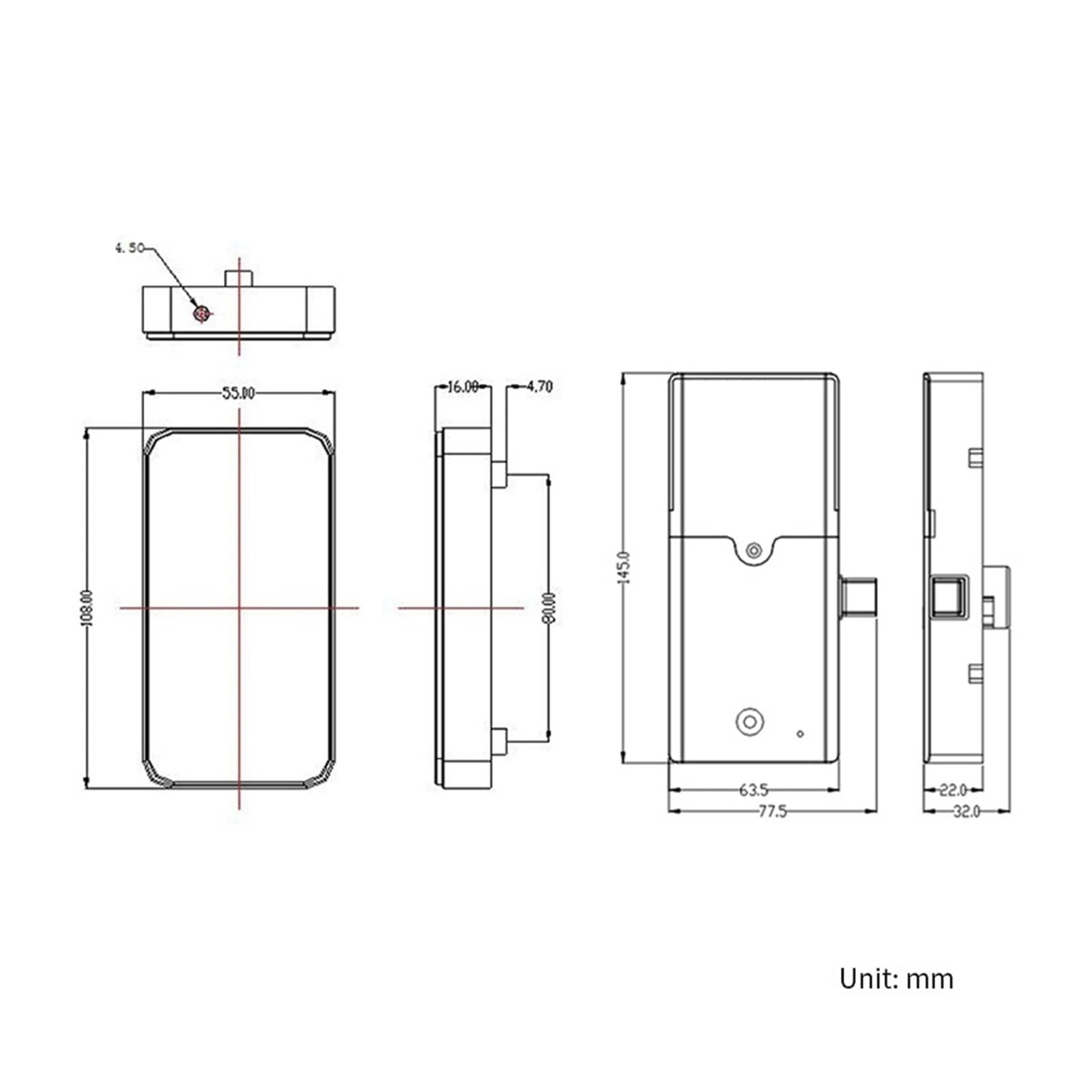 Inteligentny zamek do drzwi, Elektroniczny inteligentny czujnik magnetyczny RFID Control Fingerprint Szafka Szuflada Lock(EM118F-black)