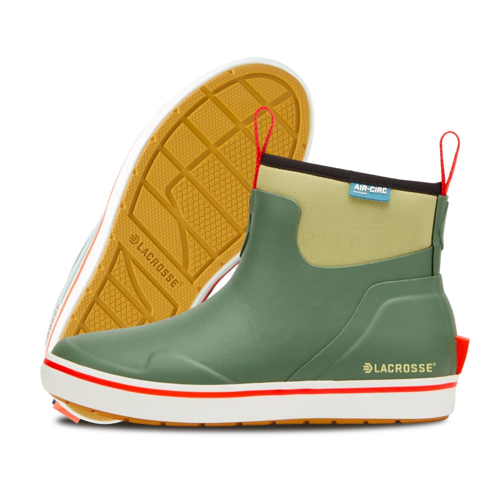 LaCrosse Alpha 6" Women's Deck Boot - Air-Circ Liner Rain Shoes - Neoprene Construction - Waterproof Boots for Women - Quick Drying Mesh - Hand Laid