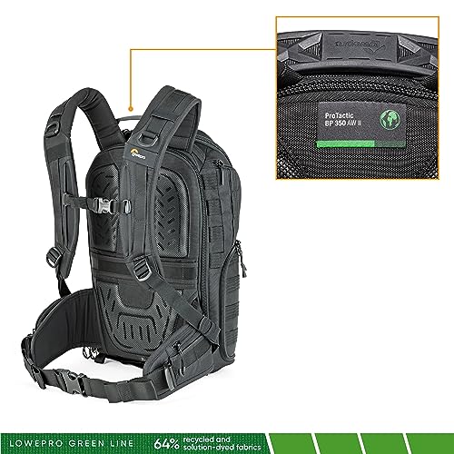 Lowepro ProTactic 350 AW II Zaino Modulare con Copertura Antipioggia, Vano per Laptop fino a 13 Pollici, Zaino per Fotocamere Professionali e Droni, LP37176-GRL, Nero