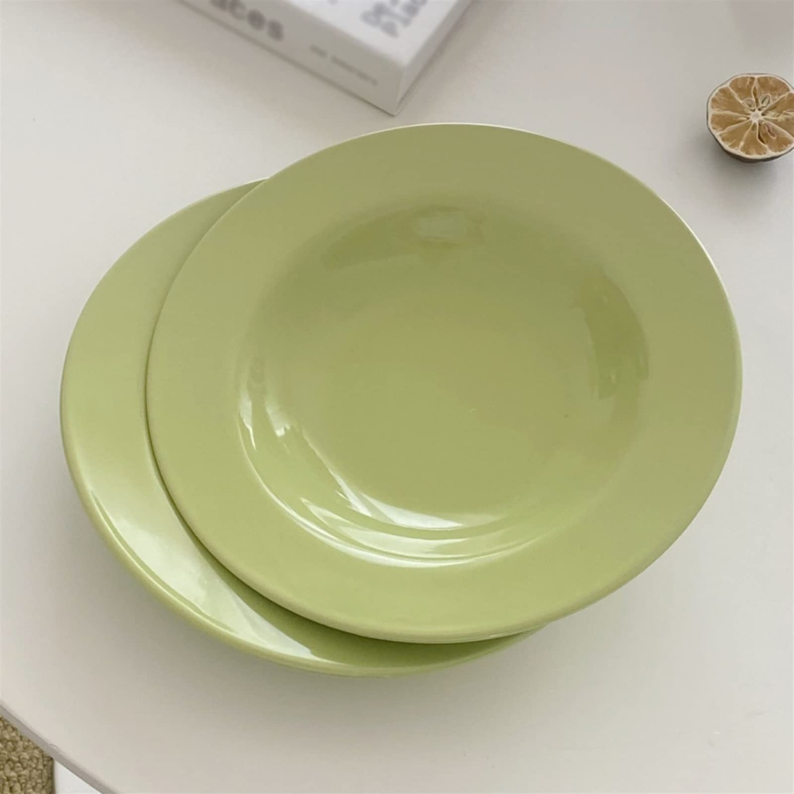 zastawa stołowa Prosta zielona miska na makaron ceramiczny talerz zupy domowa miska na zupę restauracja kawiarnia miska sałatkowa jednokolorowy talerz deserowy talerz na makaron okrągły głęboki talerz