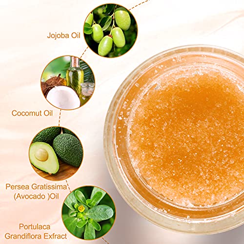 Lip Scrub, Lip Mask Sugar Scrub Exfoliator & Moisturizer, Lip Care Exfoliating Scrub And Lip Moisturizer For Chapped And Dry Lips, Lip Repair For Soft Lips Treatment (Orange Scrub) #TOP2