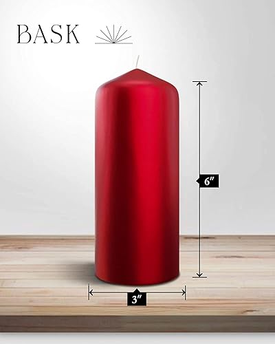 Miniatura 10 de Bask - Juego de velas de pilar con cono metálico de 3 x 6 pulgadas, sin goteo, sin perfume, en plata metálica para decoración del hogar, relajación