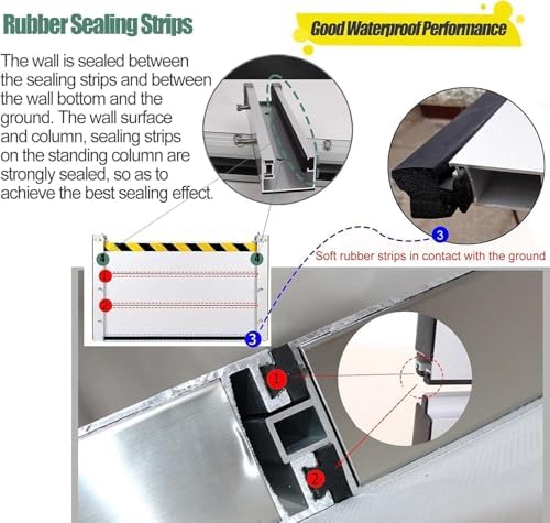 Heavy-Duty Aluminum Flood Barrier, 7ft Modular Detachable Door Water Barrier for Emergency Flood Protection, Outdoor Use, Anti-Flood Solution