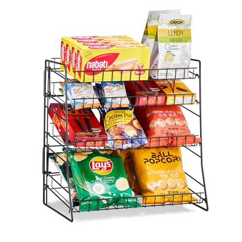 Glolaurge Candy Display Rack, Snack Rack Display Stand, Wire Chip Holder for Countertop, Concessions Stand
