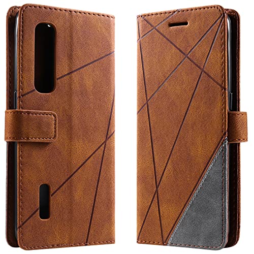 Vankii Funda para OPPO Find X2 Pro, Billetera Carcasa Protectora Libro Tapa Silicona Bumper PU Cuero Cartera Case Flip Cierre Magnético Leather Soporte Wallet Antigolpes Cover (Marrón)