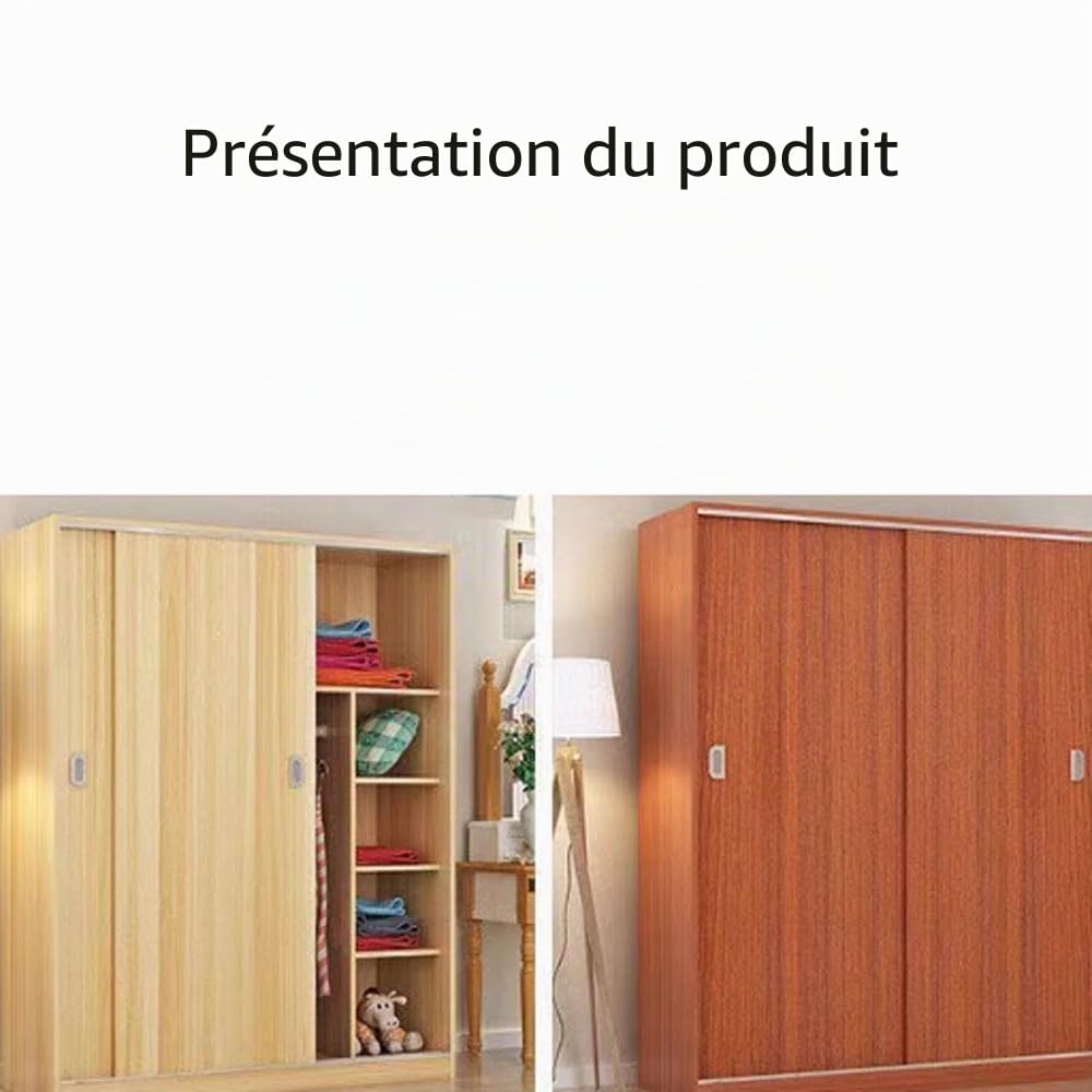 rail et porte coulissante robuste en alliage d'aluminium, kit quincaillerie double pour placard