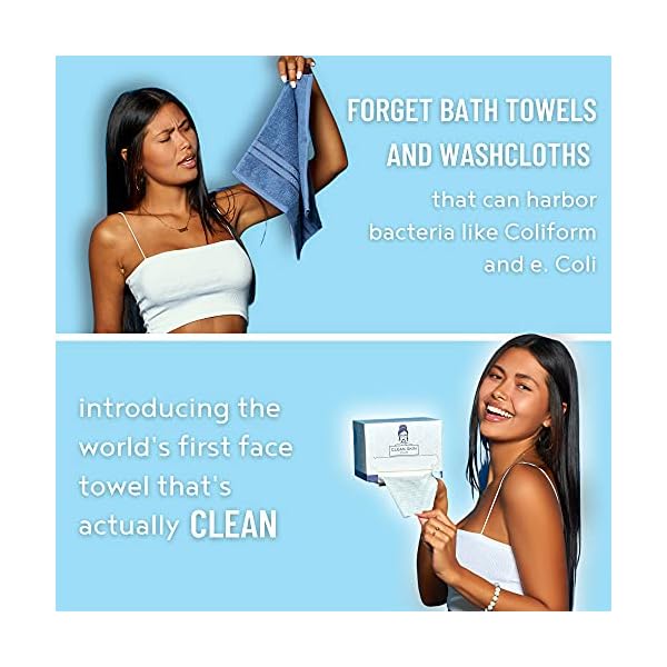 Clean-Skin-Club-Clean-Towels-XL-Worlds-1ST-Biodegradable-Face-Towel-Disposable-Makeup-Removing-Wipes-Dermatology-Tested-Approved-100-Organic-Cruelty-Free-Super-Soft-for-Sensitive-Skin-50-Count-Single- Clean Skin Club Clean Towels XLâ¢, 100% USDA Biobased Face Towel, Disposable Face Towelette, Makeup Remover Dry Wipes, Ultra Soft, 50 Ct, 1 Pack