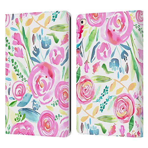 Étui portefeuille en cuir iPad 9.7 Ninola pour un style floral et chic au quotidien