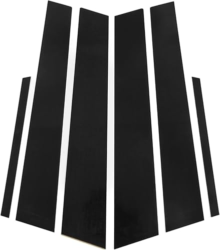 6 piezas de cubierta para ventana de puerta lateral, color negro brillante, para sedán 8 generación 2006 2007 2008 2009 2010 2011