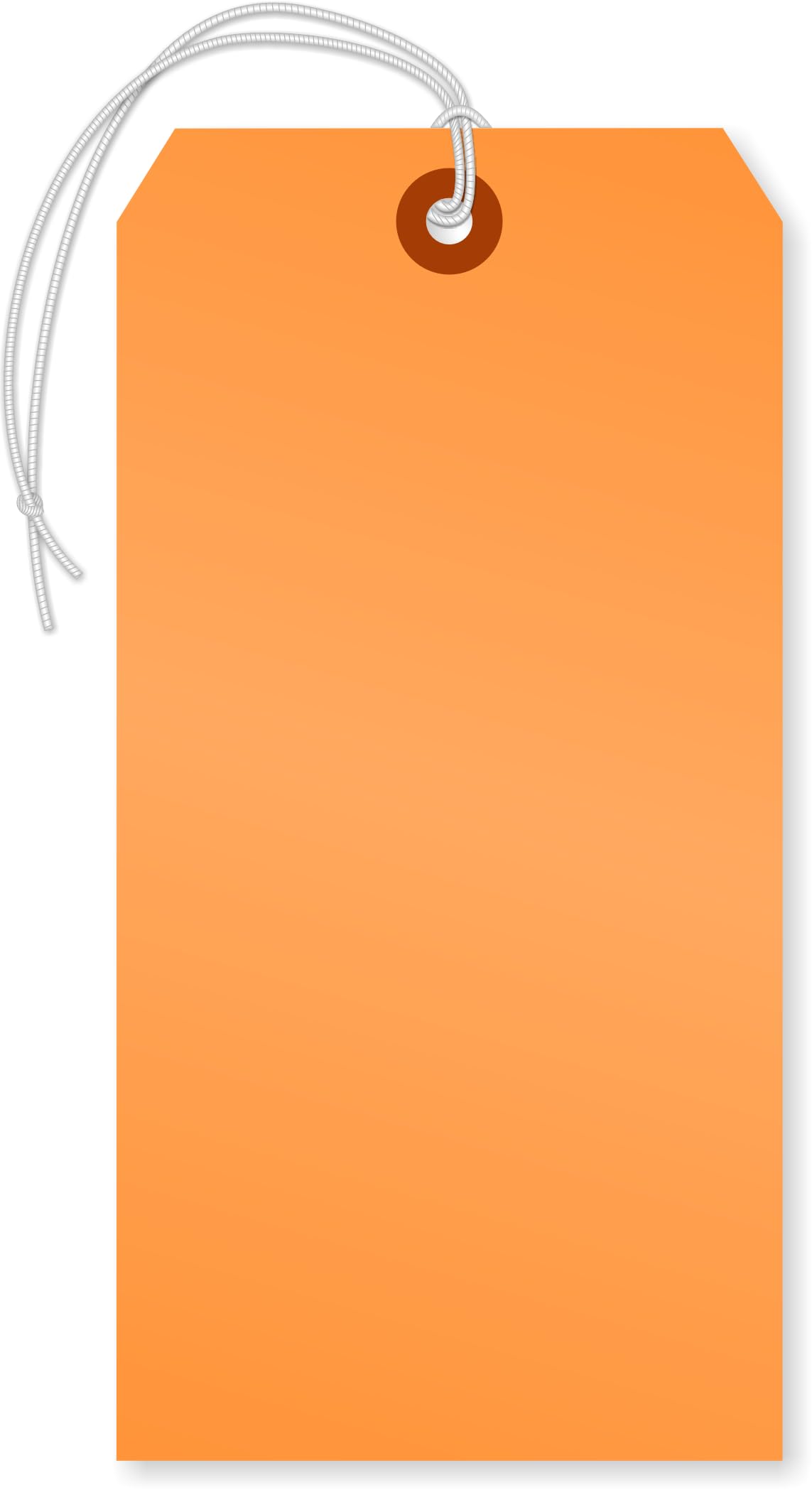 SmartSign Fluorescent Orange Tags with Pre-Attached Elastic Strings - 100-Pack, 6.25" x 3.125", Size#8, 13pt Cardstock, Reinforced Fiber Patch - for Price, Craft, Retail, Sale, USA-Made