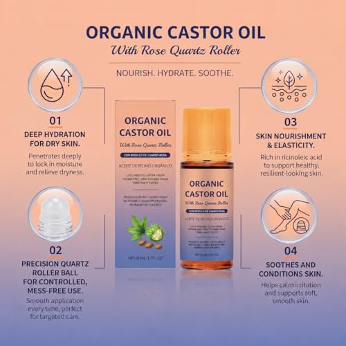 Anti Aging Castor Oil with Rose Quartz Roller Ball - image 4
