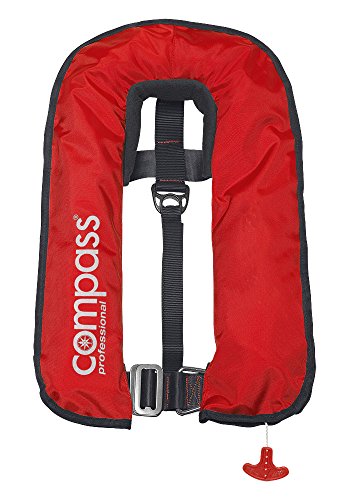 Compass Automatische Rettungsweste 300N 30L I ISO 12402-2 Geprüft | Ohnmachtssicher I Mit Fleecekragen, mit Lifebelt & Schrittgurt I Professionelle Sicherheit | Hoher