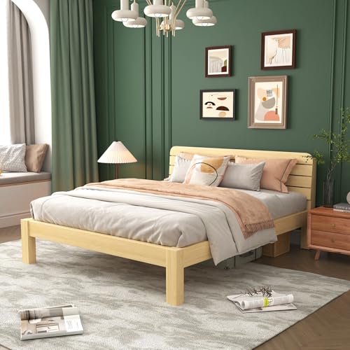 La Mejor Selección de Bases de Cama de Madera los preferidos por los clientes. 42 STAR BURN Cama Plataforma de Madera Natural, Base para Colchón, Estilo Moderno, Color Maple,200 * 180 * 40CM