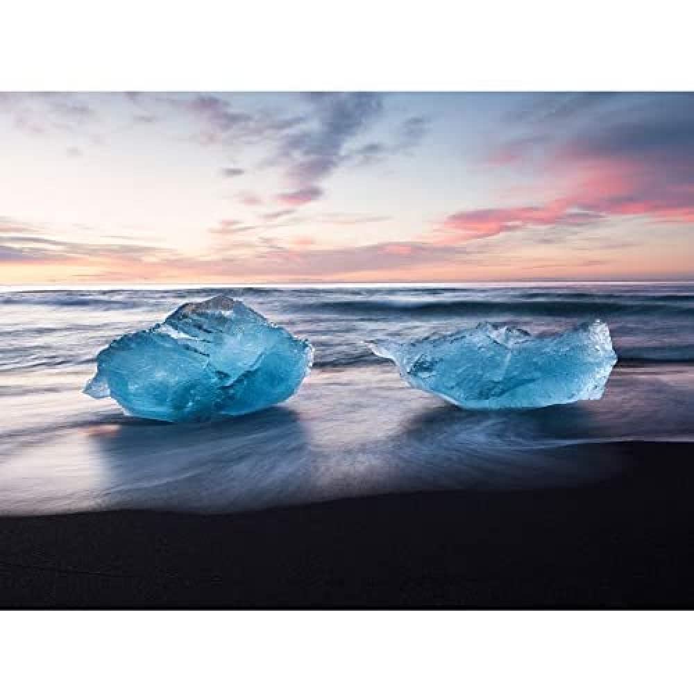 Artery8 Warby Iceberg Jokulsarlon Iceland Glacier Lagoon Unframed Wall Art Print Poster Home Decor Premium