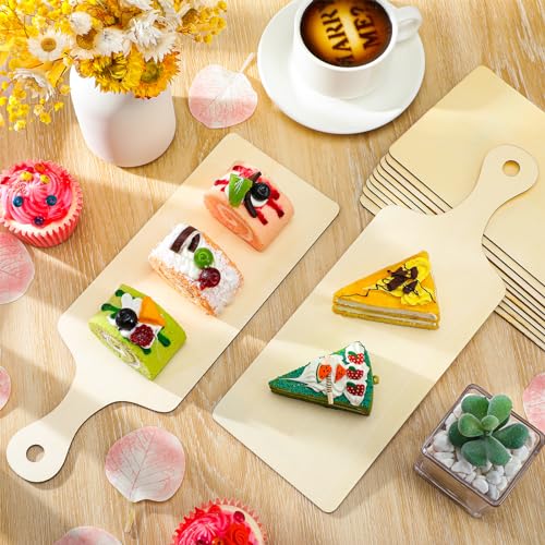 12 tablas de cortar mini de madera con mango miniatura 7