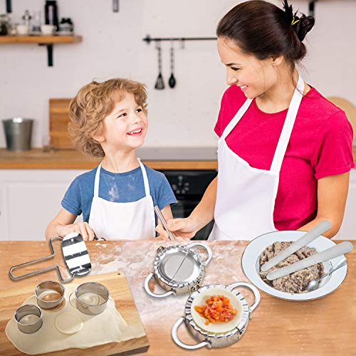 SYOSIN Dumplings Maker,8 Packs Empanada Press Mold for cooking delicious dumpling and ravioli,Stainless Steel Dumpling Mold