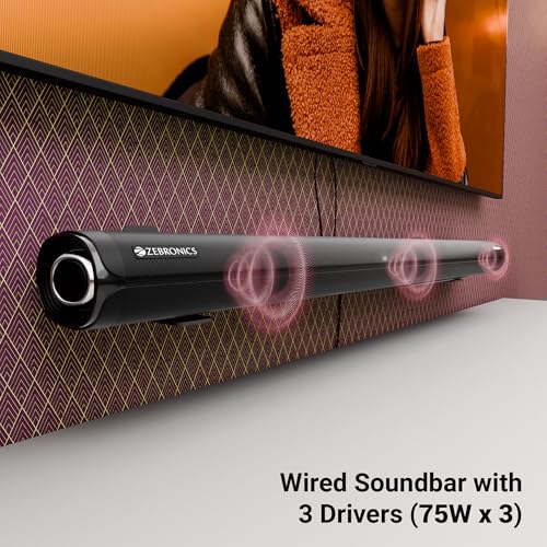 Image of Zebronics 525W 5.1CH Dolby Atmos Soundbar, Triple Drivers, 16.51cm Subwoofer, Dual Rear Satellites, BT v5.3, HDMI (eARC), USB, AUX, Optical in, LED Display, Wall Mountable (Juke Bar 9700 Pro)
