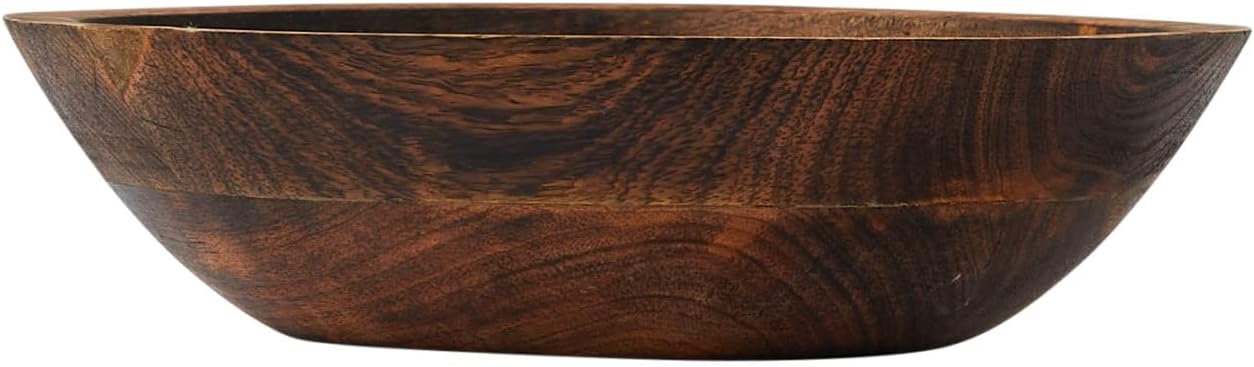 Handcrafted Burnt Finish Mango Wood Serving Bowl