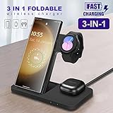 FDGAO 3 in 1 Wireless Charger 15W Wireless Charging Stand Station Foldable for Samsung Galaxy S25/S24/S23/S22/S21/S20 Ultra/S10/S9,Note20/10, Galaxy Buds, Galaxy Watch7/6/5 Pro/5/4/3/Active 2/1 - Image 3