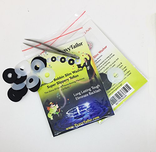 Peavytailor 12Pcs Super Slippery Teflon Bobbin Slim Washer. Avoid Backlashing And Bird Nesting Of Your Bobbins! Long Lasting Tough Teflon Material Little Genie Magic Bobbin Washers #TOP1