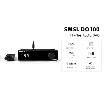 ポータブルプレーヤー S.M.S.L DO100 ES9038Q2Mx2 SMSL DO-100 ES9038Q2M*2 DAC, USB/Optical/Coaxial/Bluet to