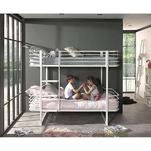 Lomadox Kinderbett weiß Etagenbett Metall Doppelstockbett - B/H/T:...