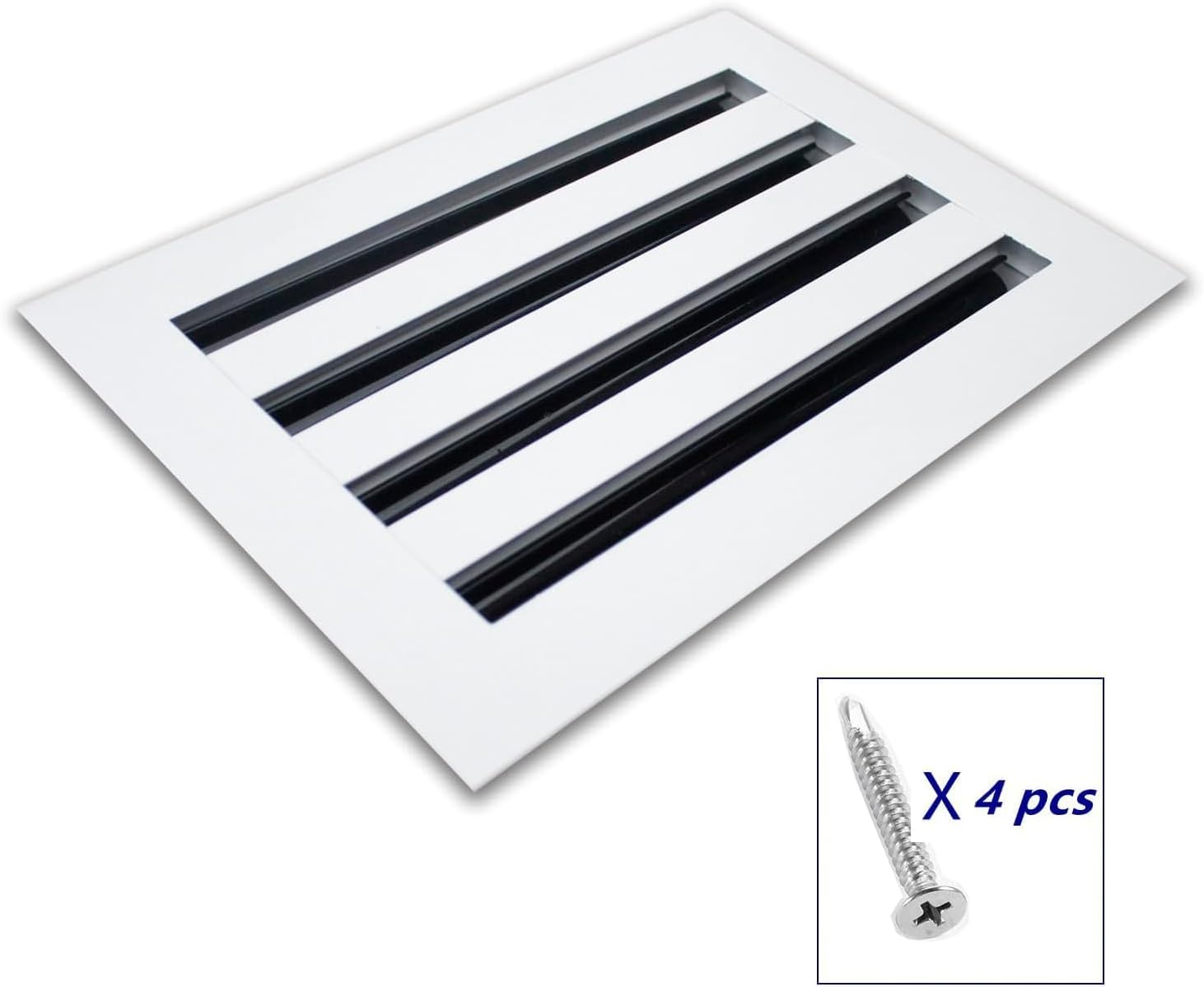 10x8 Modern AC Vent Cover Standard Linear Slot Diffuser - Decorative White Register Grille for Ceiling, Walls & Floors 10x8in